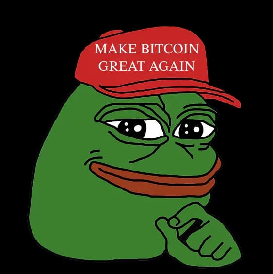Pepe with Make Bitcoin Great Again hat
